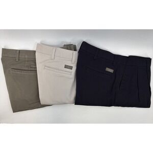 Lot (3) LEE DOUBLE PLEATED GREEN,NAVY,KHAKI CHINO SHORTS SIZE 34